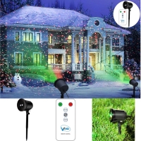 Proiector Laser de Gradina Exterior Cu Telecomanda, Rezistent la Apa Jocuri De Lumini,Rosu Si Verde VIVO, LASER SHOWER