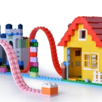 Banda adeziva de constructie pentru lego, roz, VIVO, EFG1083