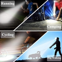 Caciula unisex cu LED reancarcabila, negru, marime universala, Vivo BB-HL166