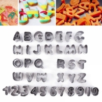 Set 37 forme litere si cifre din metal pentru fondare prajituri,Vivo,T4259
