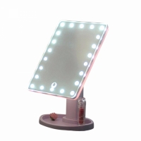 Oglinda pentru machiaj cu LED, 22 lumini, rotatie de 180º, pink, Vivo, DGI0609