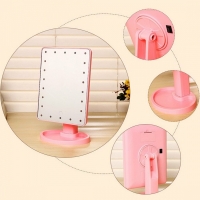 Oglinda pentru machiaj cu LED, 22 lumini, rotatie de 180º, pink, Vivo, DGI0609
