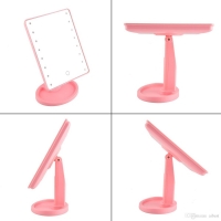 Oglinda pentru machiaj cu LED, 22 lumini, rotatie de 180º, pink, Vivo, DGI0609