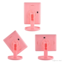 Oglinda pentru machiaj cu LED, 22 lumini, rotatie de 180º, pink, Vivo, DGI0609
