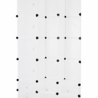 Dulap haine  cu 10 compartimente de depozitare si doua bare pentru umerase, din plastic, 145cm x 110 x 36.5cm, Alb, FH-ALO1443-10 white, Vivo