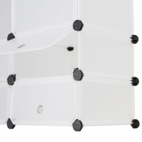 Dulap haine  cu 10 compartimente de depozitare si doua bare pentru umerase, din plastic, 145cm x 110 x 36.5cm, Alb, FH-ALO1443-10 white, Vivo