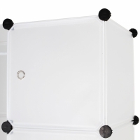 Dulap haine  cu 10 compartimente de depozitare si doua bare pentru umerase, din plastic, 145cm x 110 x 36.5cm, Alb, FH-ALO1443-10 white, Vivo