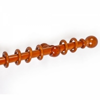 Galerie fixa din lemn masiv pentru perdele, cu accesorii incluse, 300 cm, grosime 28 mm, Teak, Vivo, G28/300T