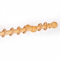Galerie fixa din lemn masiv pentru perdele, cu accesorii incluse, 150 cm, grosime 28 mm,  Natur, Vivo, G28/150N