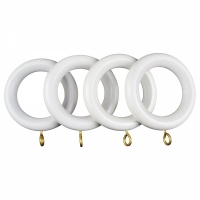 Galerie fixa din lemn masiv pentru perdele, cu accesorii incluse, 150 cm, grosime 28 mm,  Alb, Vivo, G28/150W