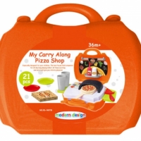 Set de facut pizza,pentru copii, valiza portabila, 21 piese, My Carry Along Pizza Shop, XS-14071B