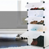 Dulap modular  cu 5 compartimente de depozitare, din plastic, 108cm x 50cm  x 37cm Alb, FH-AW8418-5