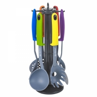 Set 7 ustensile cu suport rotativ pentru bucatarie, Alpina 22709