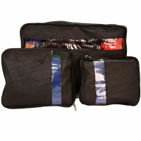 Set 3 accesorii de organizare bagaje, negru, Vivo, EFG1023