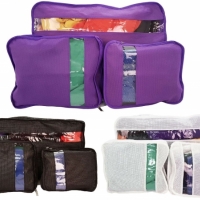 Set 3 accesorii de organizare bagaje, negru, Vivo, EFG1023
