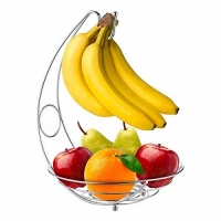 Cos de fructe cu carlig pentru banane, 43x32x26 cm, Bright & Homely, BH040