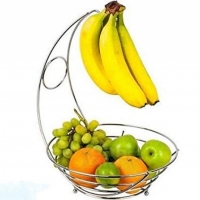 Cos de fructe cu carlig pentru banane, 43x32x26 cm, Bright & Homely, BH040