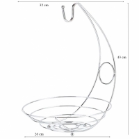 Cos de fructe cu carlig pentru banane, 43x32x26 cm, Bright & Homely, BH040