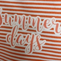 Geanta pentru plaja, cu dungi alb-portocaliu, Summer Days, 54 x 39 cm, Vivo, BB1020