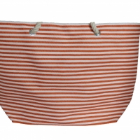 Geanta pentru plaja, cu dungi alb-portocaliu, Summer Days, 54 x 39 cm, Vivo, BB1020