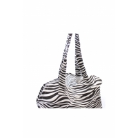 Geanta pentru plaja, cu flori, alb-negru,  BB820, 46 x 47 cm, Vivo