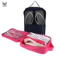 Geanta depozitare incaltaminte sau alte accesorii, albastru inchis, doua compartimente, 32 x 20 x 15 cm, Vivo, EJ1206