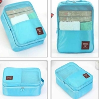 Geanta depozitare incaltaminte sau alte accesorii, albastru deschis, doua compartimente, 32 x 20 x 15 cm Vivo, EJ1206