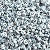 Margele acrlice cu litere rotunde, 7 mm, 100 bucati, Vivo AK701