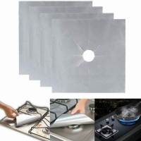 Set 4 folii de protectie pentru aragaz, argintiu, RY2366