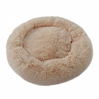 Culcus pentru caine si pisici, rotund, plusat, culoare bej, de 40 cm, PB40DG