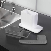 Organizator chiuveta 3 in 1, alb/ gri deschis, Vivo, ZWJ01