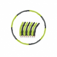 Cerc Hula Hoop pentru masaj si slabit, demontabil, verde/gri, 95 cm, 1.2 kg, 4303