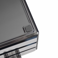 Organizator cosmetice pe 2 niveluri si 4 sertare, negru transparent, acril, BH083