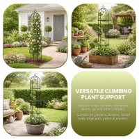 Suport Flori pentru Gradina, Forma de Obelisc, din metal, 190 x 39 cm, Kingfisher, WGO