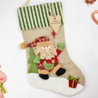 Soseta decorativa cu agatatoare de Craciun, textil, 45 cm, HSTOCK