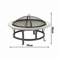 Vatra de foc rotunda Acapulco, 75 x 45 cm, otel, 1068