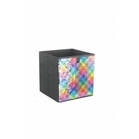 Cutie textil pliabila pentru depozitare, cu paiete multicolor , 27 x 27 x 28 cm, 8102