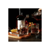 Set 1 pahar de whiskey cu 4 pietre de gheata premium Whiskey Stones, cutie din lemn,  WS03