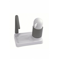 Dozator de sapun cu suport pentru burete, alb/gri, 12652