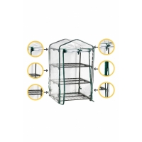 Mini sera pentru flori si legume, 3 nivele, 125 x 69 x 49 cm, 1074