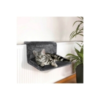 Culcus pentru pisici cu prindere pe calorifer, tip hamac, 45 x 31 x 24 cm, gri inchis, BH078