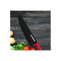 Set cutite 8 piese cu suport din acril Herzberg, rosu, HG-MSN8RD