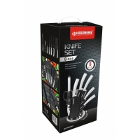 Set cutite 8 piese cu suport din acril Herzberg, argintiu, HG-MSN8SLV