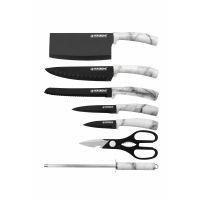 Set cutite 8 piese cu suport din acril Herzberg, marmura, HG-MSN8STN