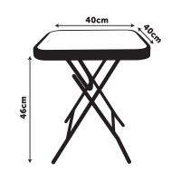 Masa pliabila din sticla transparenta, pentru gradina, 40 x 40 x 46 cm, My Garden,7624