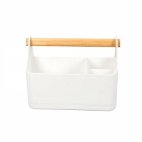 Organizator cu 7 compartimente pentru cosmetice / ustensile de bucatarie, alb, Vivo, 220519-5