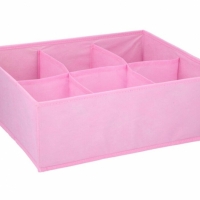 Organizator pliabil pentru sertare cu 6 compartimente, roz, Vivo, 16406