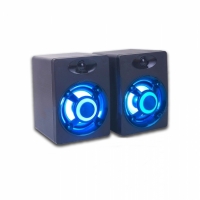 Set 2 boxe gaming, iluminare RGB, 7 V, 75 db, USB si Jack 3.5 mm, negru, GamerX, ELE6140OB