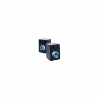 Set 2 boxe gaming, iluminare RGB, 7 V, 75 db, USB si Jack 3.5 mm, negru, GamerX, ELE6140OB