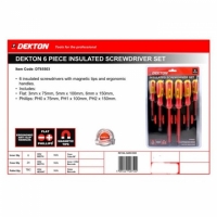 Set 6 surubelnite izolate cu varf magnetic 250mm Dekton, maner ergonomic, DT65503
